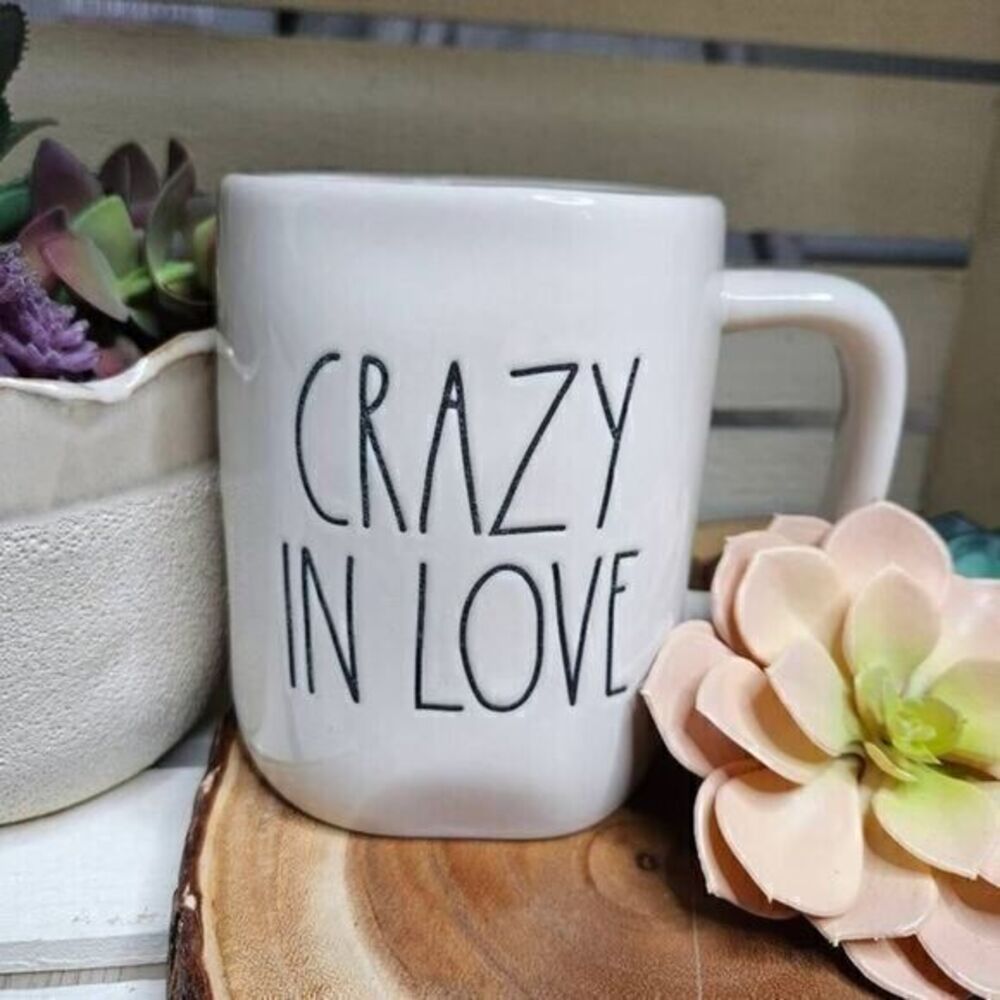 Rae Dunn CRAZY IN LOVE, BAE, SOUL MATE Artisan Magenta Love Set of 3 Mugs NEW - Picture 2 of 14